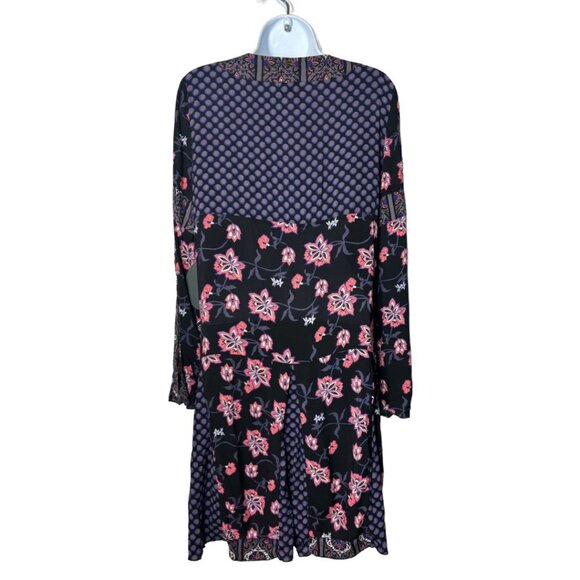 O'Neill x Anna Sui Dottie Floral Lace-up V-Neck Pleated Dress Sz M (1344) - Picture 5 of 8